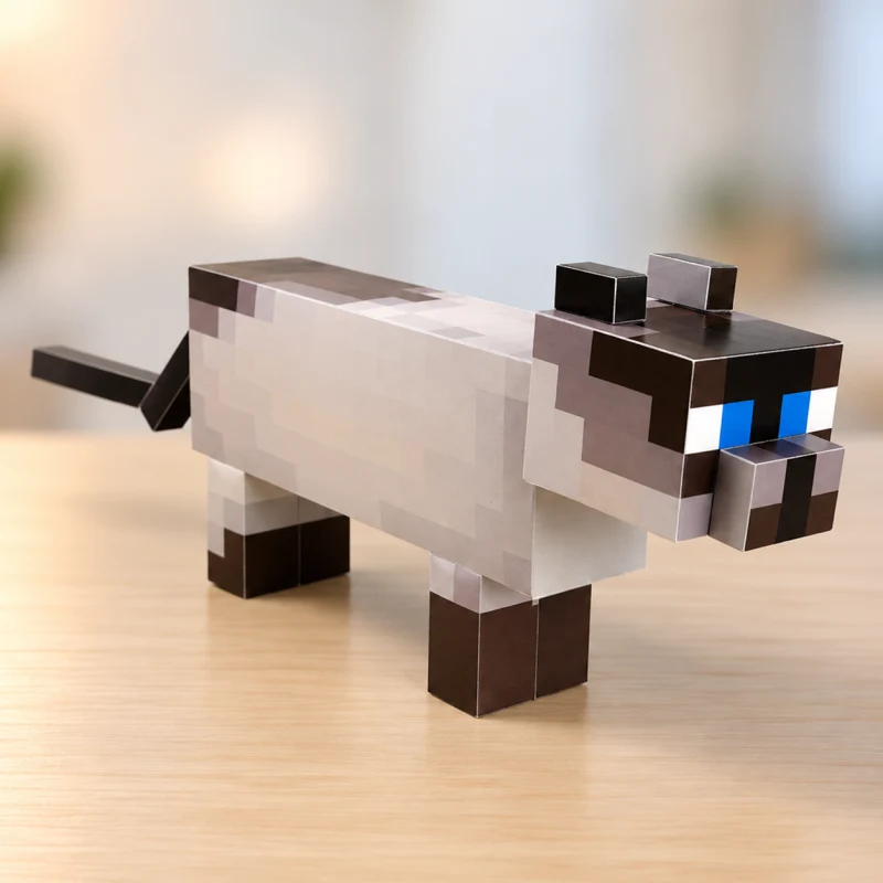 Оригами Кот Сиамский Майнкрафт — Minecraft