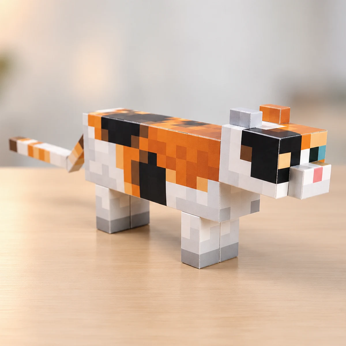Оригами Кот Трёхцветный Майнкрафт — Minecraft